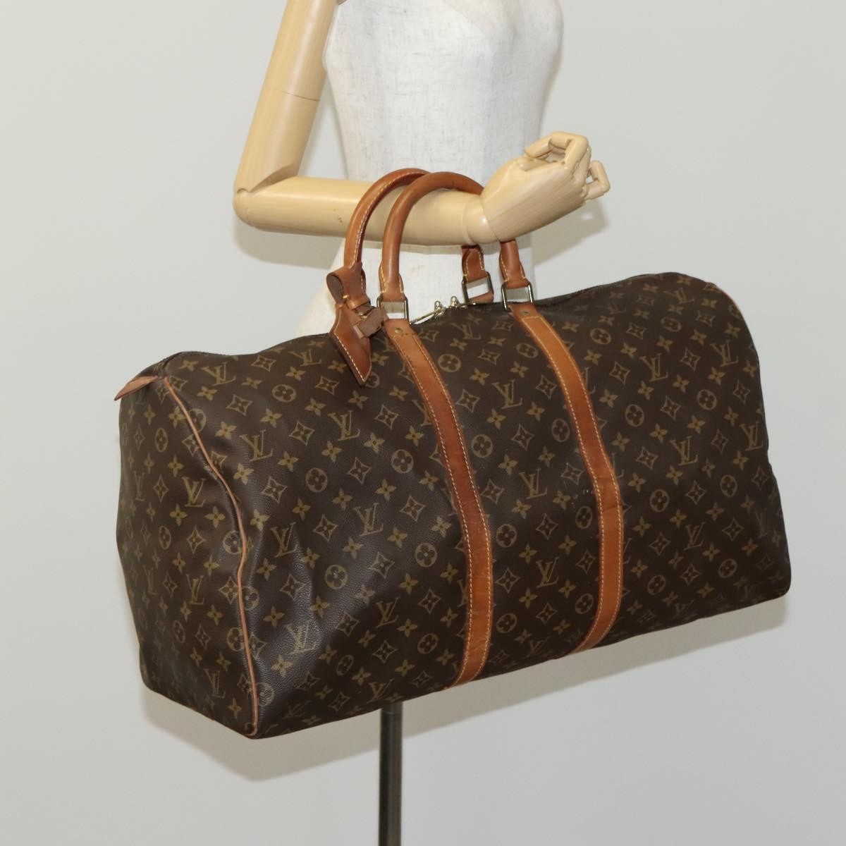 Louis Vuitton Keepall Bag Monogram Canvas Brown Canvas Travel Bag