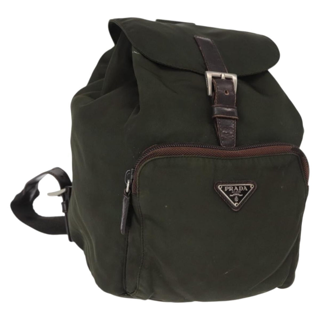 Prada Front Pocket Backpack Tessuto Khaki Nylon Backpack Bag