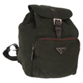 Prada Front Pocket Backpack Tessuto Khaki Nylon Backpack Bag