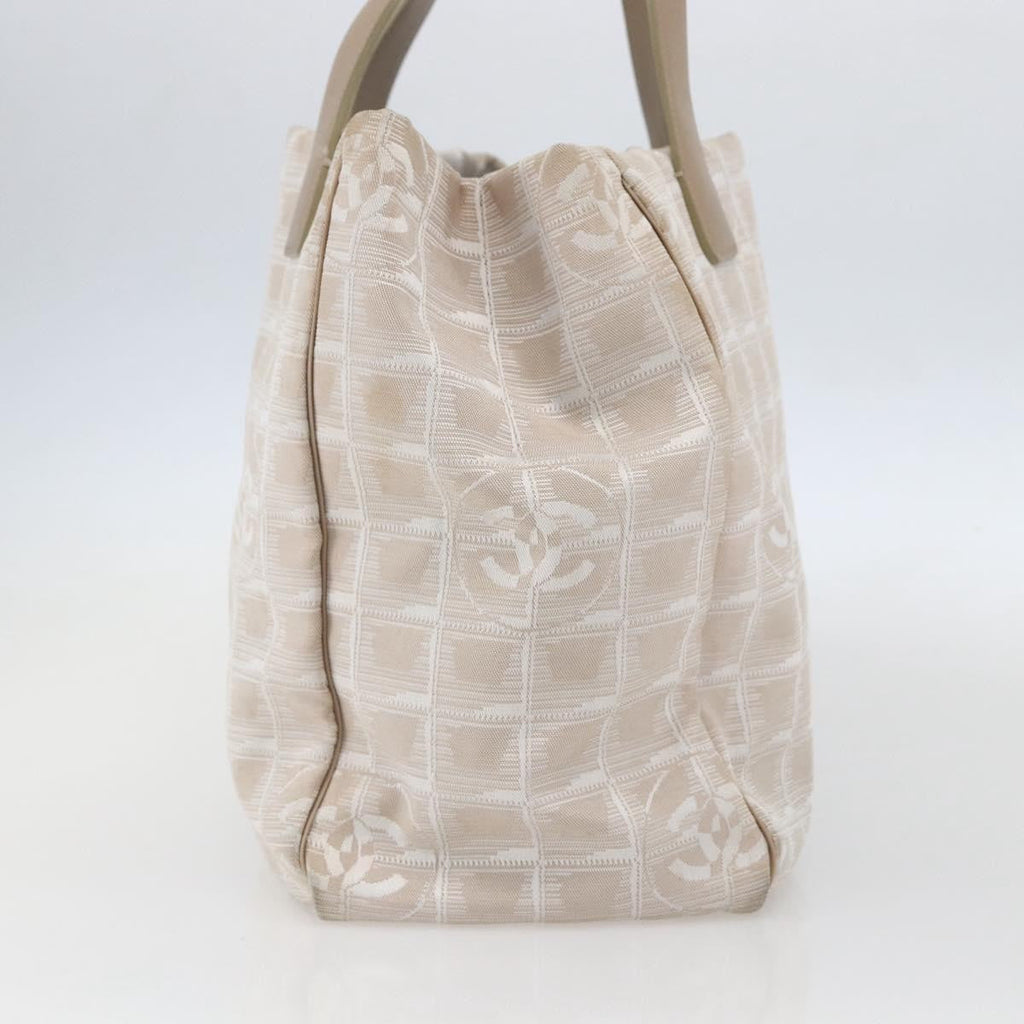 Chanel Travel Line Tote Nylon Beige Nylon Handbag