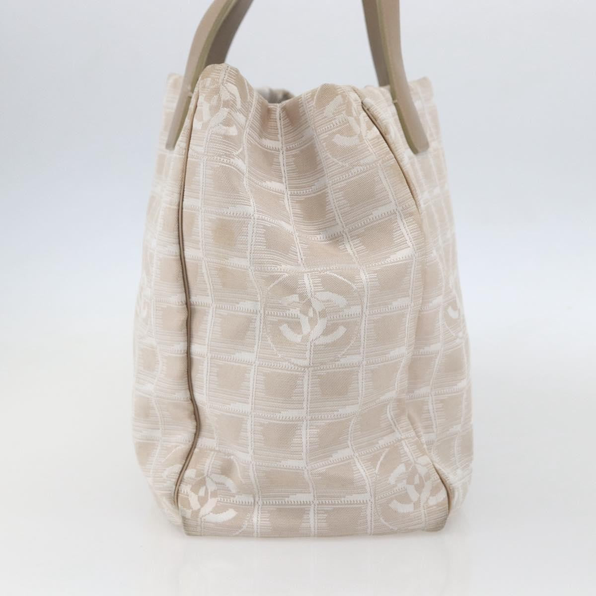 Chanel Travel Line Tote Nylon Beige Nylon Handbag