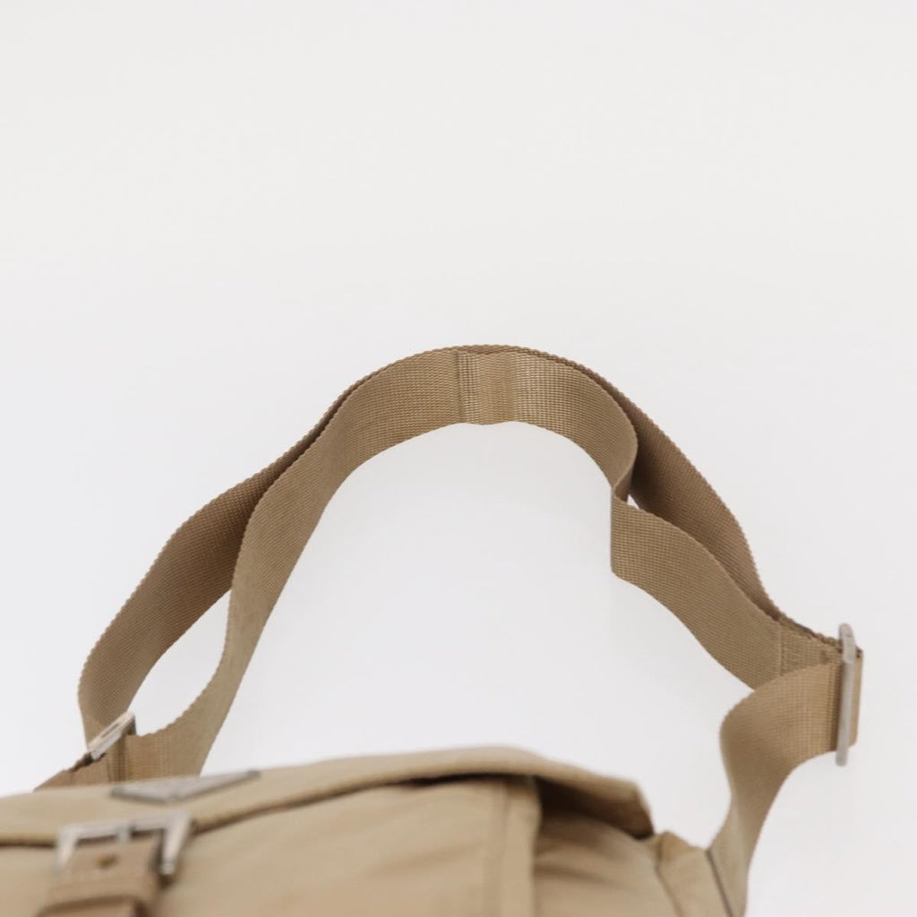 Prada Buckle Messenger Bag Tessuto Beige Nylon Shoulder Bag Bag