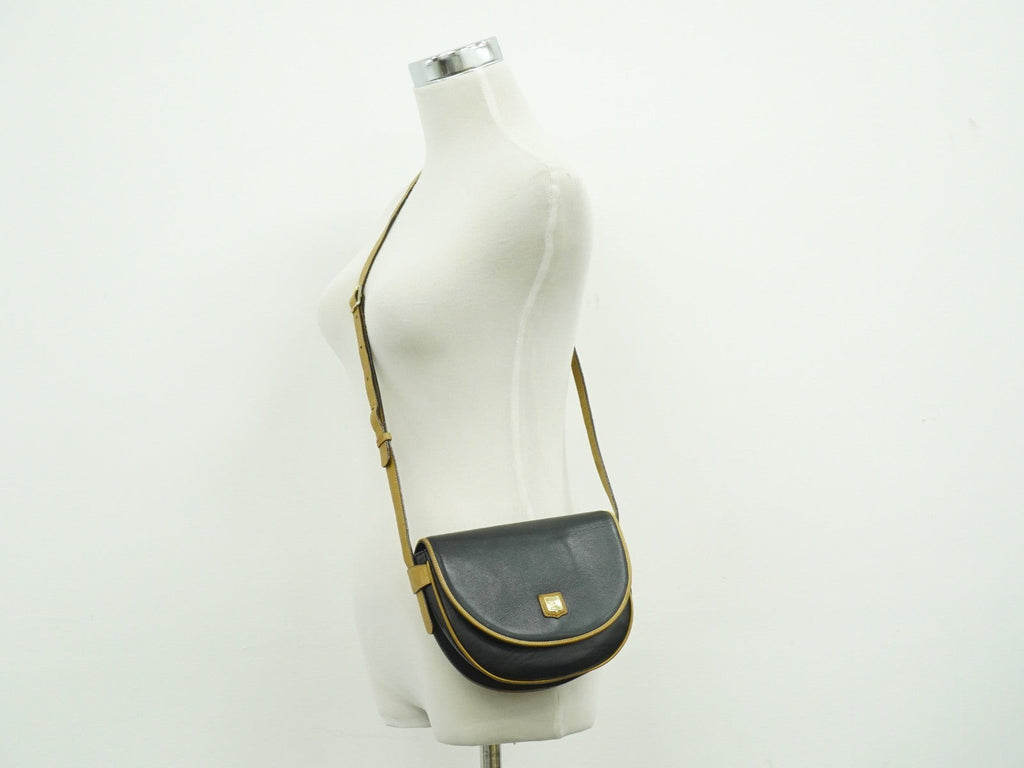 Celine Vintage Shoulder Bag Leather Black Leather Shoulder Bag Bag