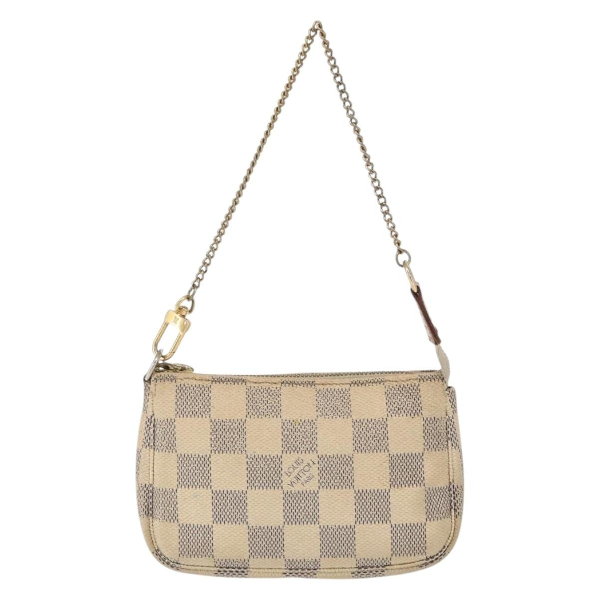 Louis Vuitton Mini Pochette Accessoires Damier Canvas White Canvas Clutche & Pouche Bag