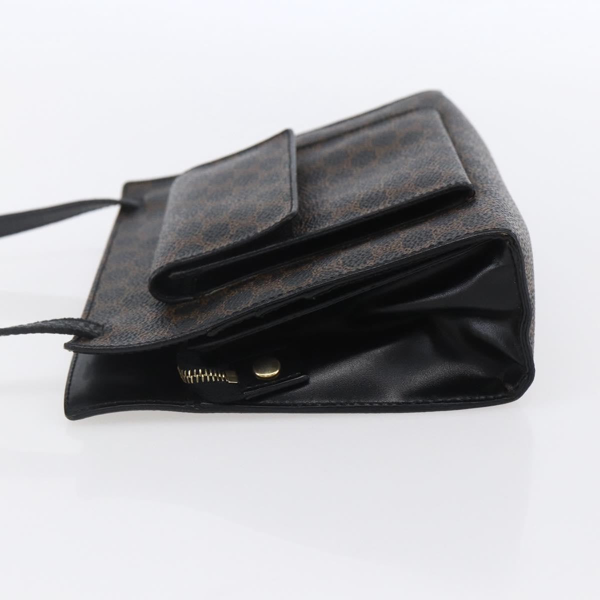 Celine Vintage Macadam Shoulder Bag Canvas Black Canvas Shoulder Bag Bag