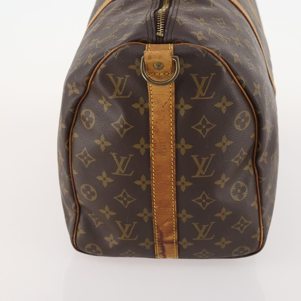 Louis Vuitton Keepall Bandouliere Bag Monogram Canvas Brown Canvas Travel Bag