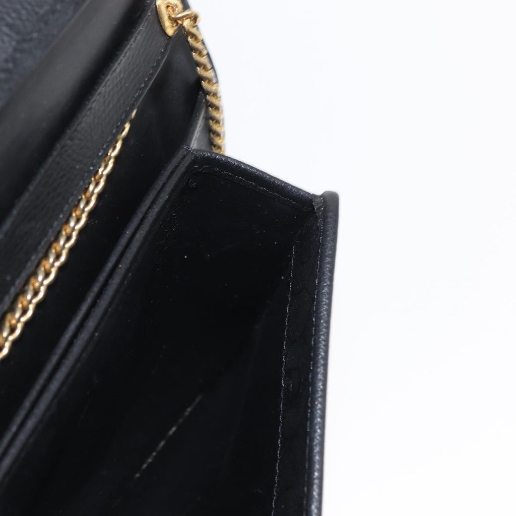Christian Dior Vintage Shoulder Bag Leather Black Leather Shoulder Bag Bag (Pre-Owned)