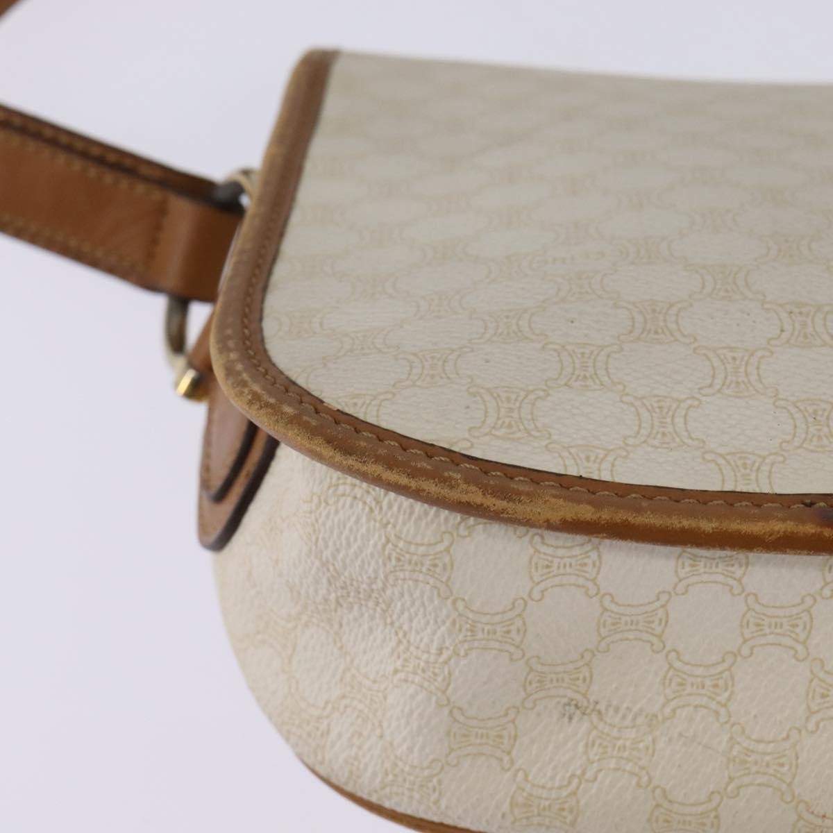 Celine Vintage Macadam Shoulder Bag Canvas And Leather Ecru Canvas Shoulder Bag Bag