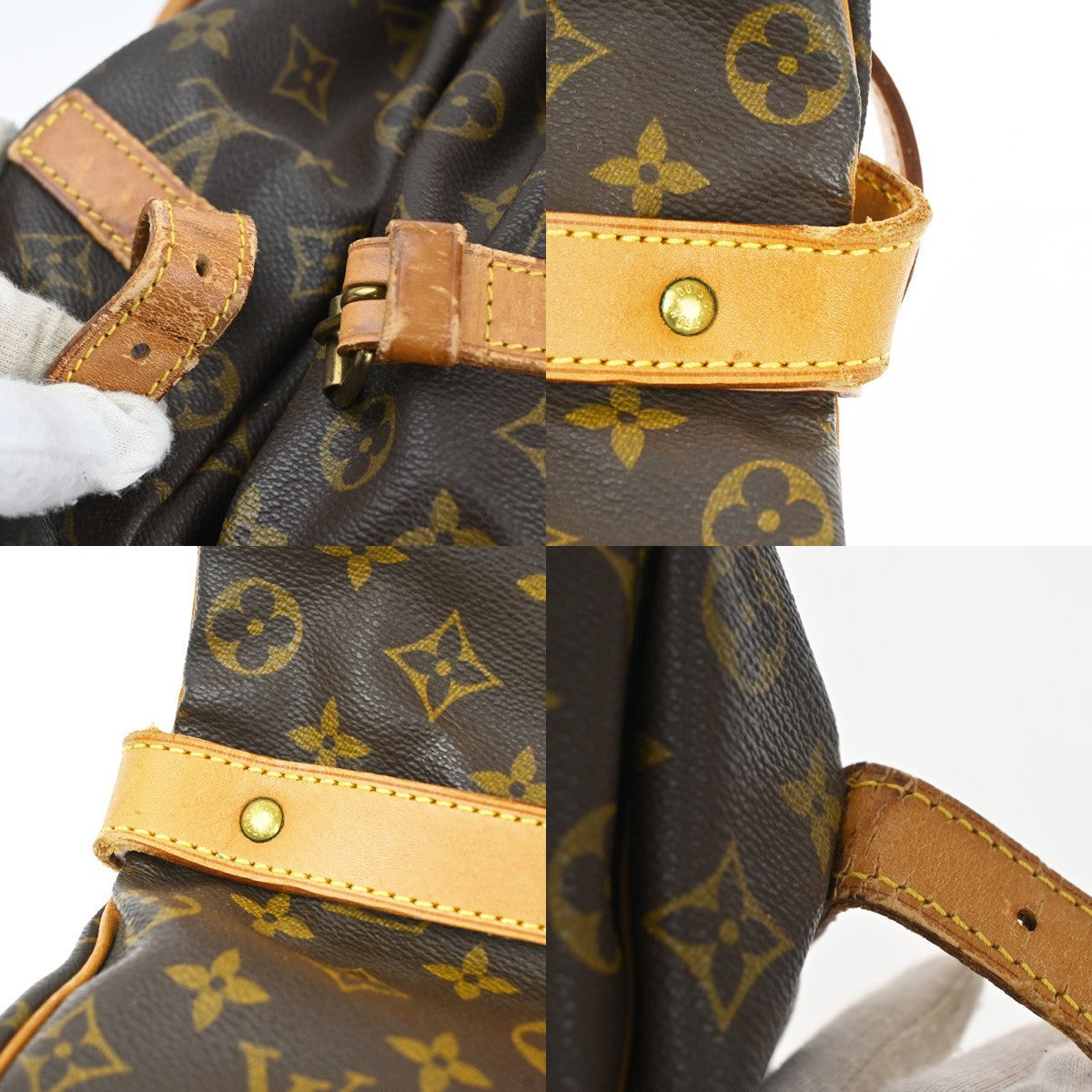 Louis Vuitton Saumur Handbag Monogram Canvas Brown Canvas Shoulder Bag