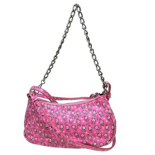 Balenciaga Le Cagole Giant Studs Shoulder Bag Printed Leather Pink Leather Shoulder Bag