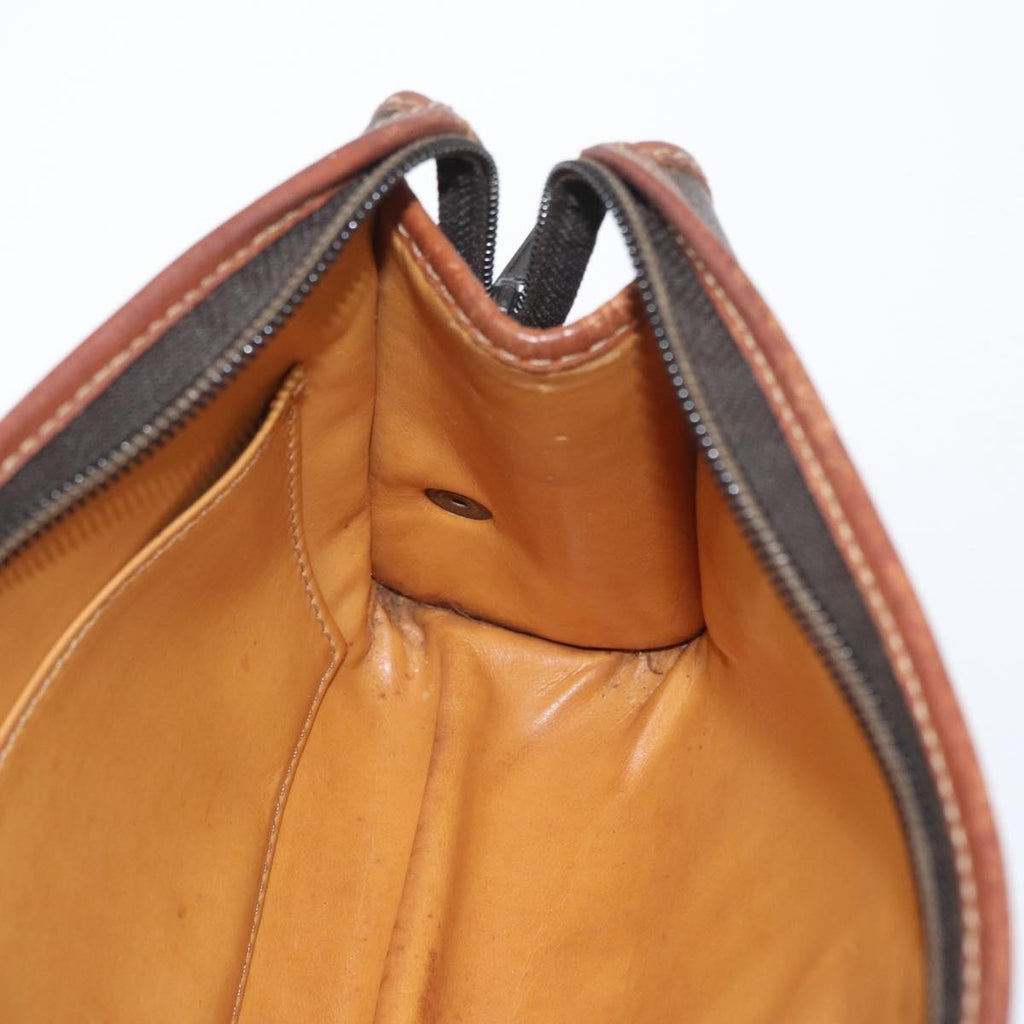 Celine Macadam Pochette Canvas And Leather Brown Canvas Clutche & Pouche Bag