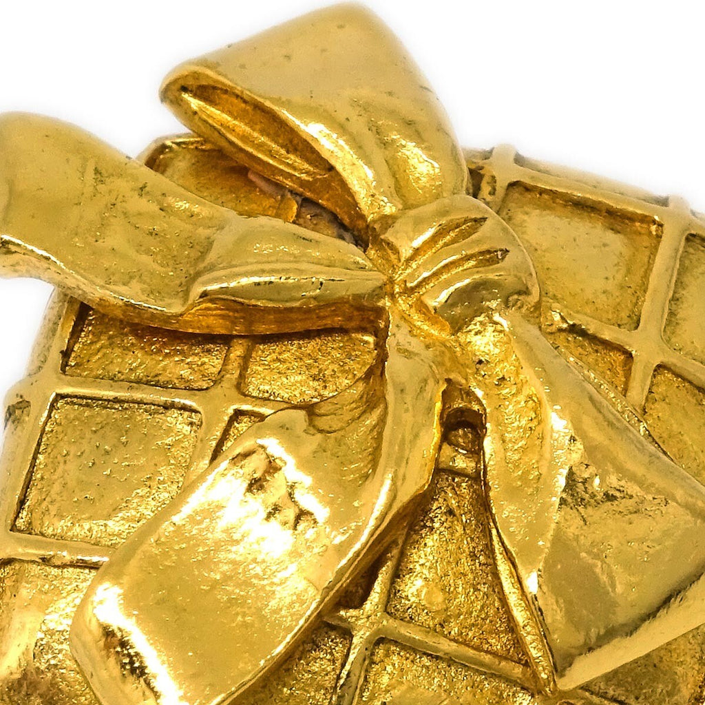 Chanel Cc Rhombus Clip-On Earrings Metal Gold Gold_Plated Earrings Jewelry