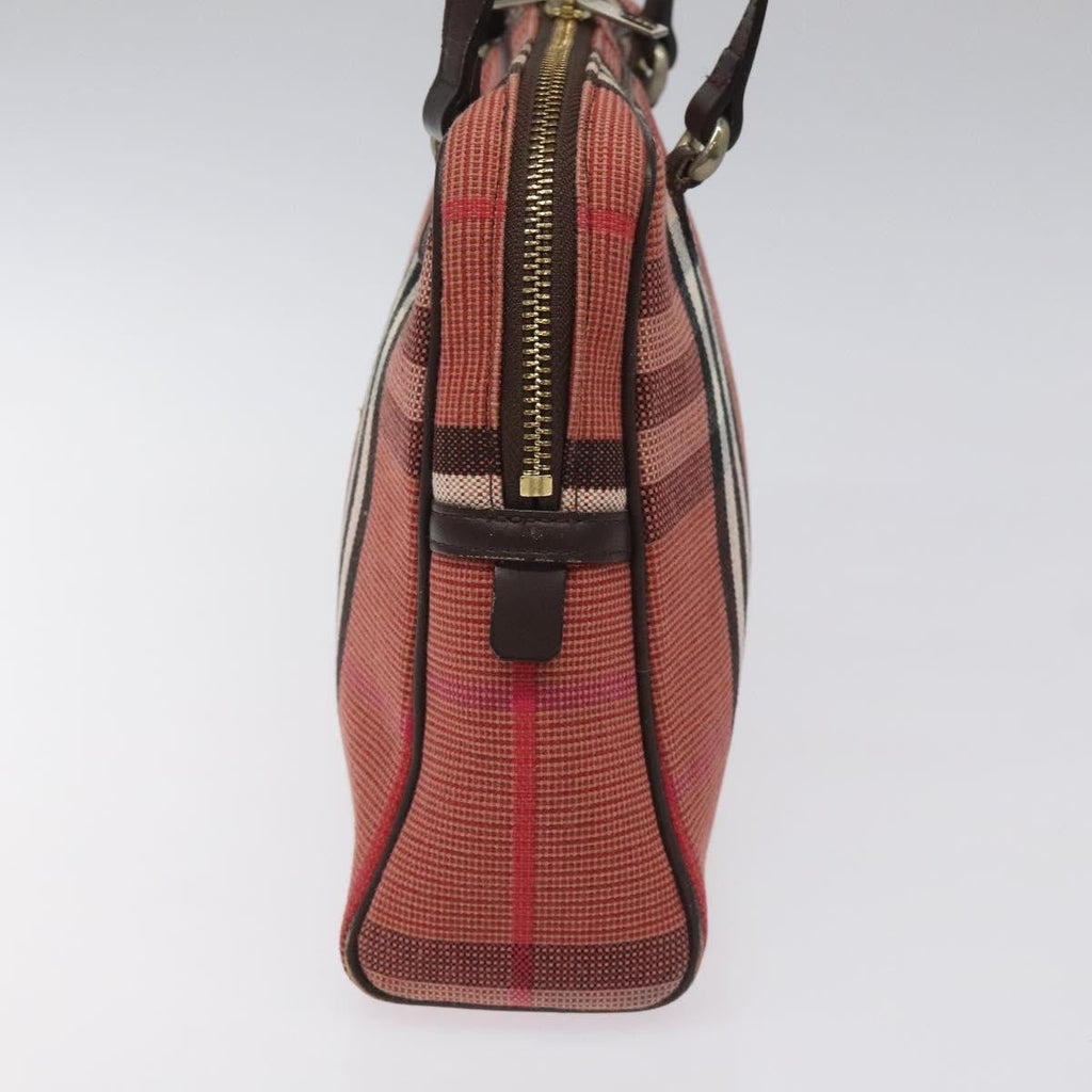 Burberry Nova Check Shoulder Bag Canvas Red Canvas Shoulder Bag