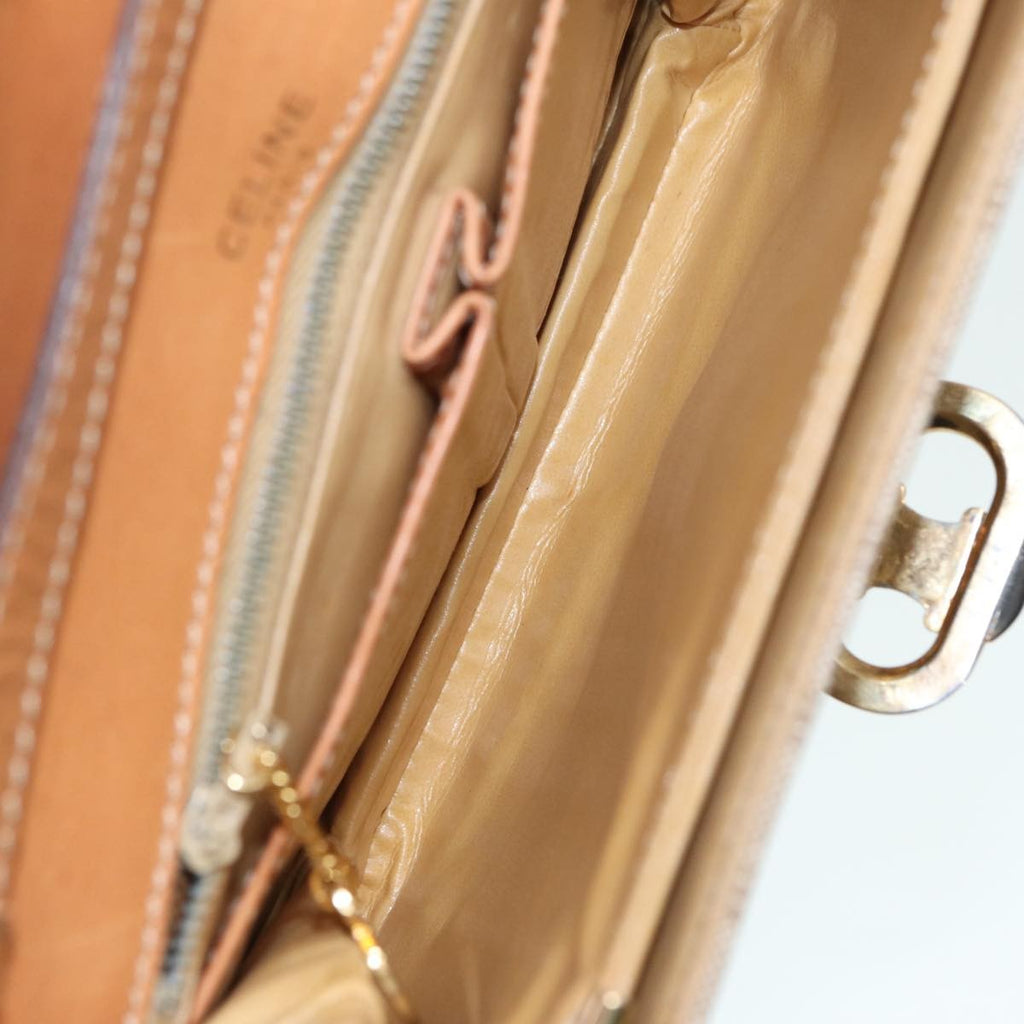 Celine Vintage Macadam Shoulder Bag Canvas And Leather Beige Canvas Shoulder Bag Bag