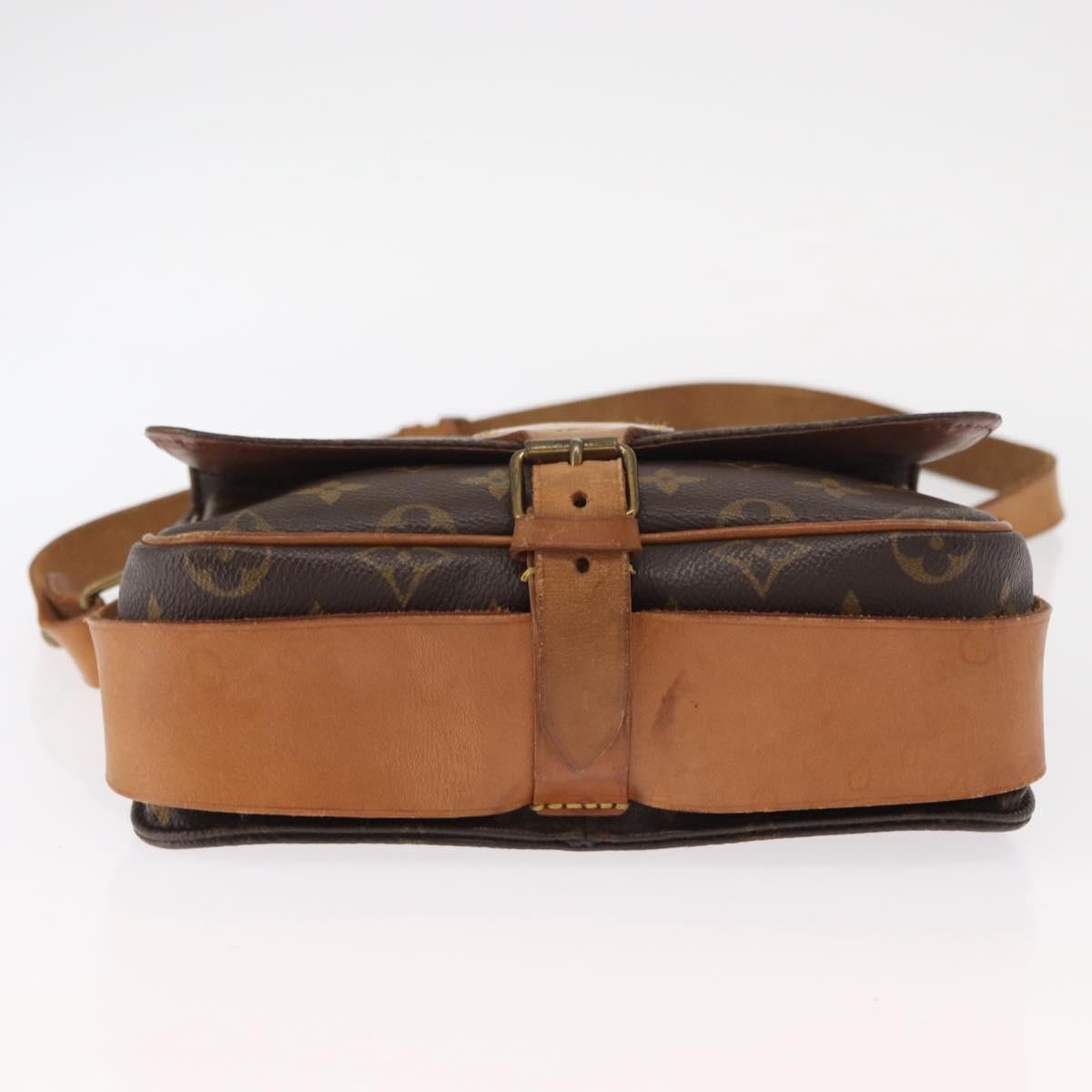 Louis Vuitton Cartouchiere Handbag Monogram Canvas Brown Canvas Shoulder Bag