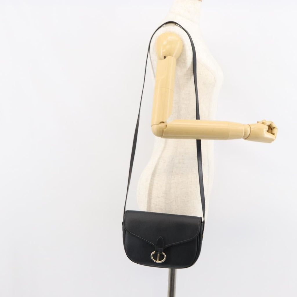 Christian Dior Vintage Honeycomb Flap Crossbody Bag Canvas And Leather Black Canvas Shoulder Bag Bag (Pre-Owned)