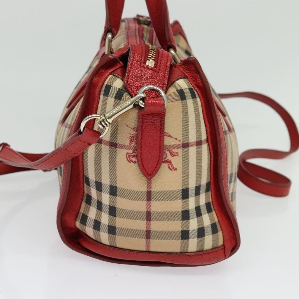 Burberry Pilgrim Satchel Haymarket Coated Canvas Beige Canvas Handbag