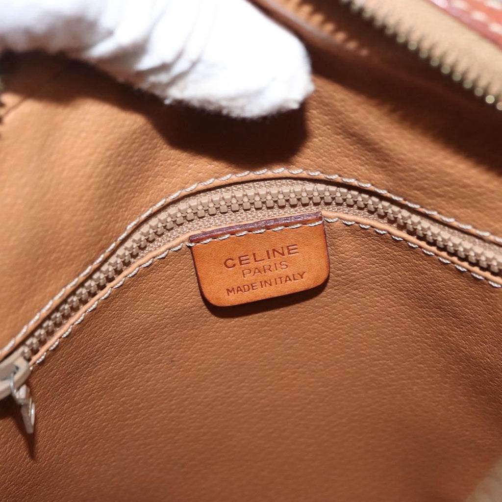 Celine Vintage Macadam Shoulder Bag Canvas And Leather Brown Pvc Shoulder Bag Bag