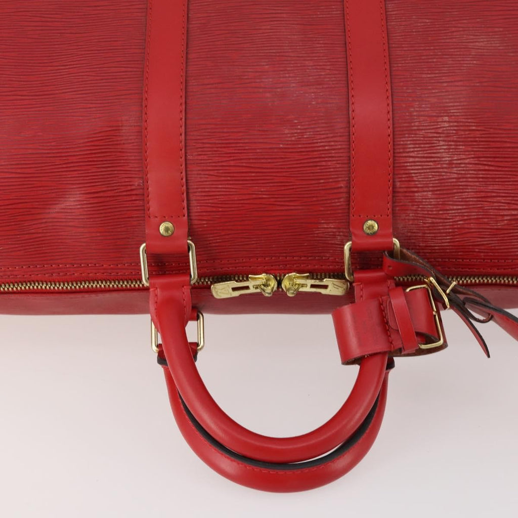 Louis Vuitton Keepall Bag Epi Leather Red Leather Travel Bag