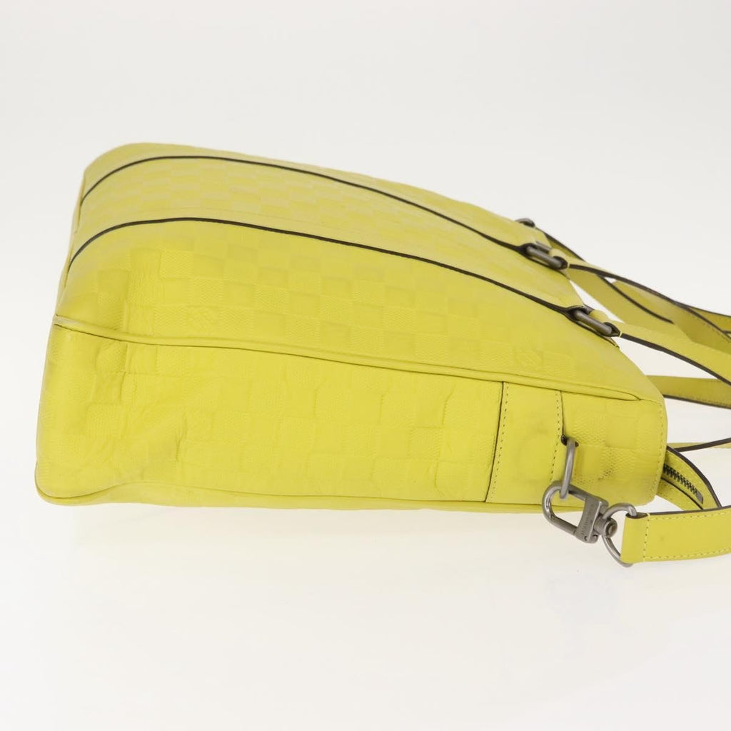 Louis Vuitton Tadao Handbag Damier Infini Leather Yellow Leather Handbag