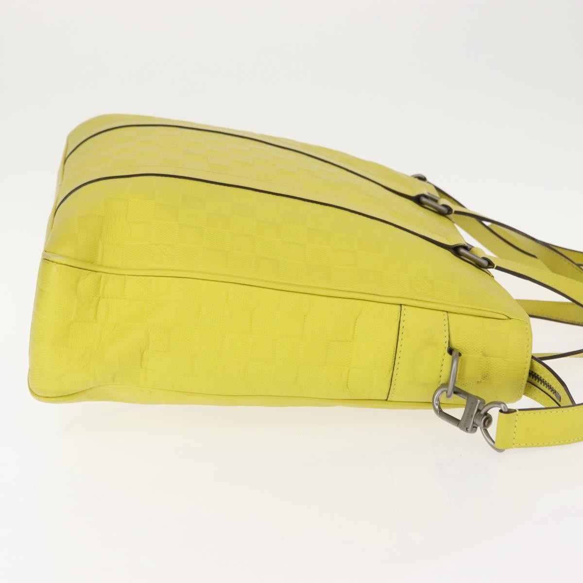 Louis Vuitton Tadao Handbag Damier Infini Leather Yellow Leather Handbag