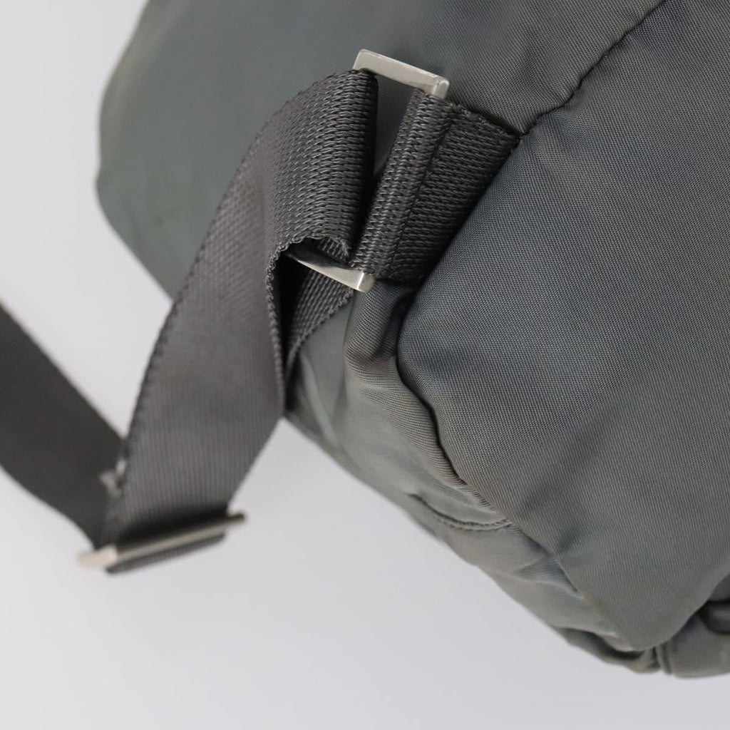 Prada Double Front Pocket Backpack Tessuto Gray Nylon Backpack Bag