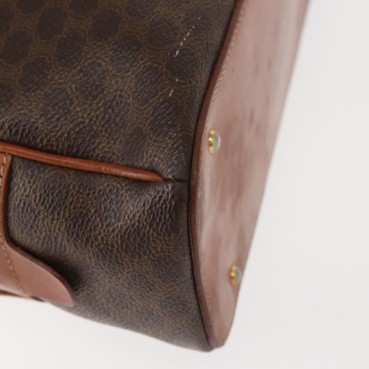 Celine Vintage Macadam Handbag Canvas And Leather Brown Canvas Handbag