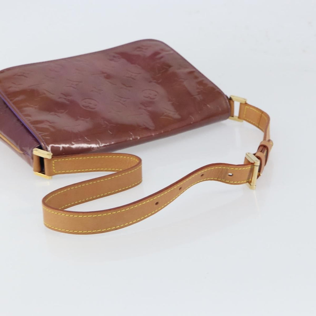 Louis Vuitton Thompson Street Handbag Monogram Vernis Purple Patent_Leather Shoulder Bag