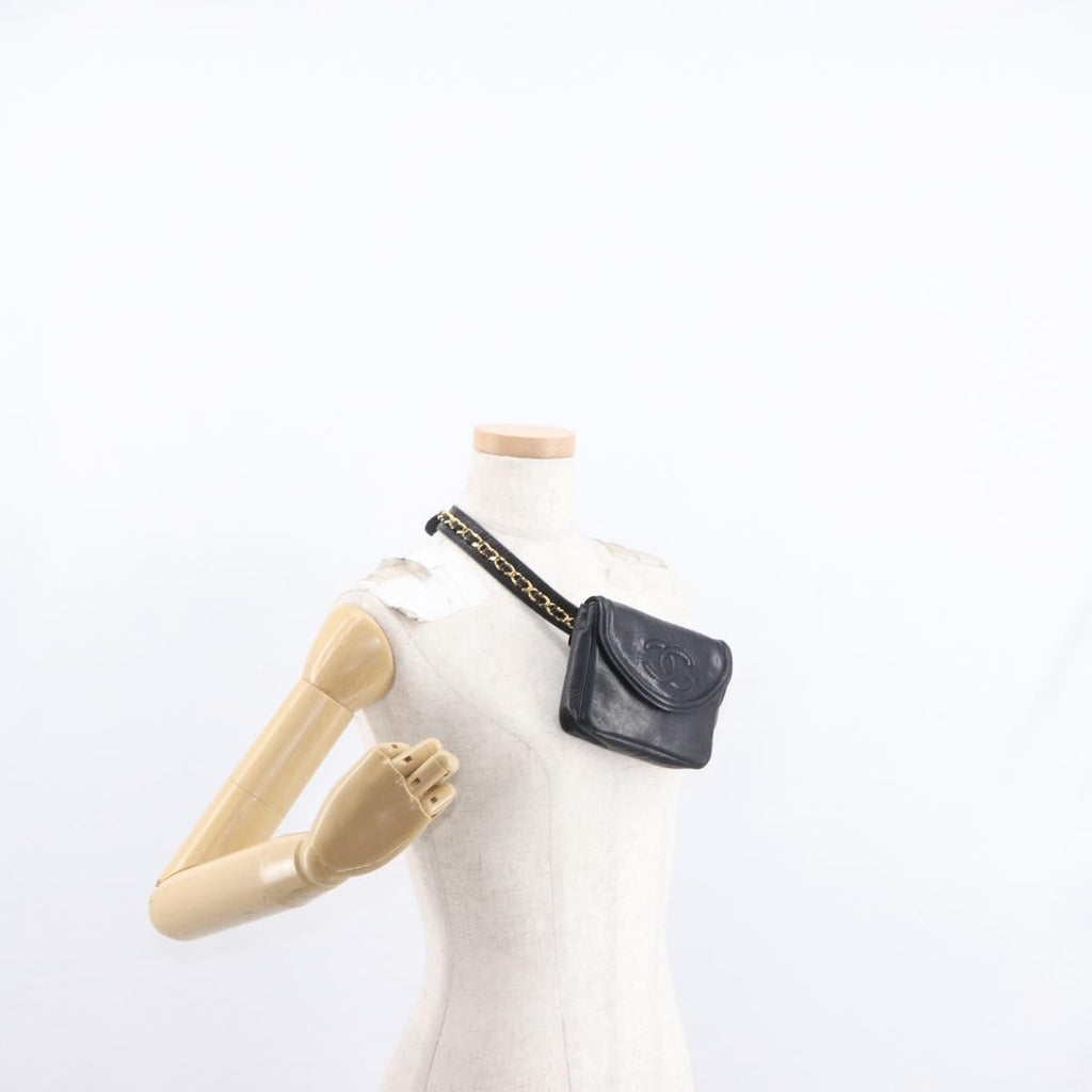 Chanel Chain Envelope Belt Bag Quilted Calfskin Black Leather Clutche & Pouche Bag