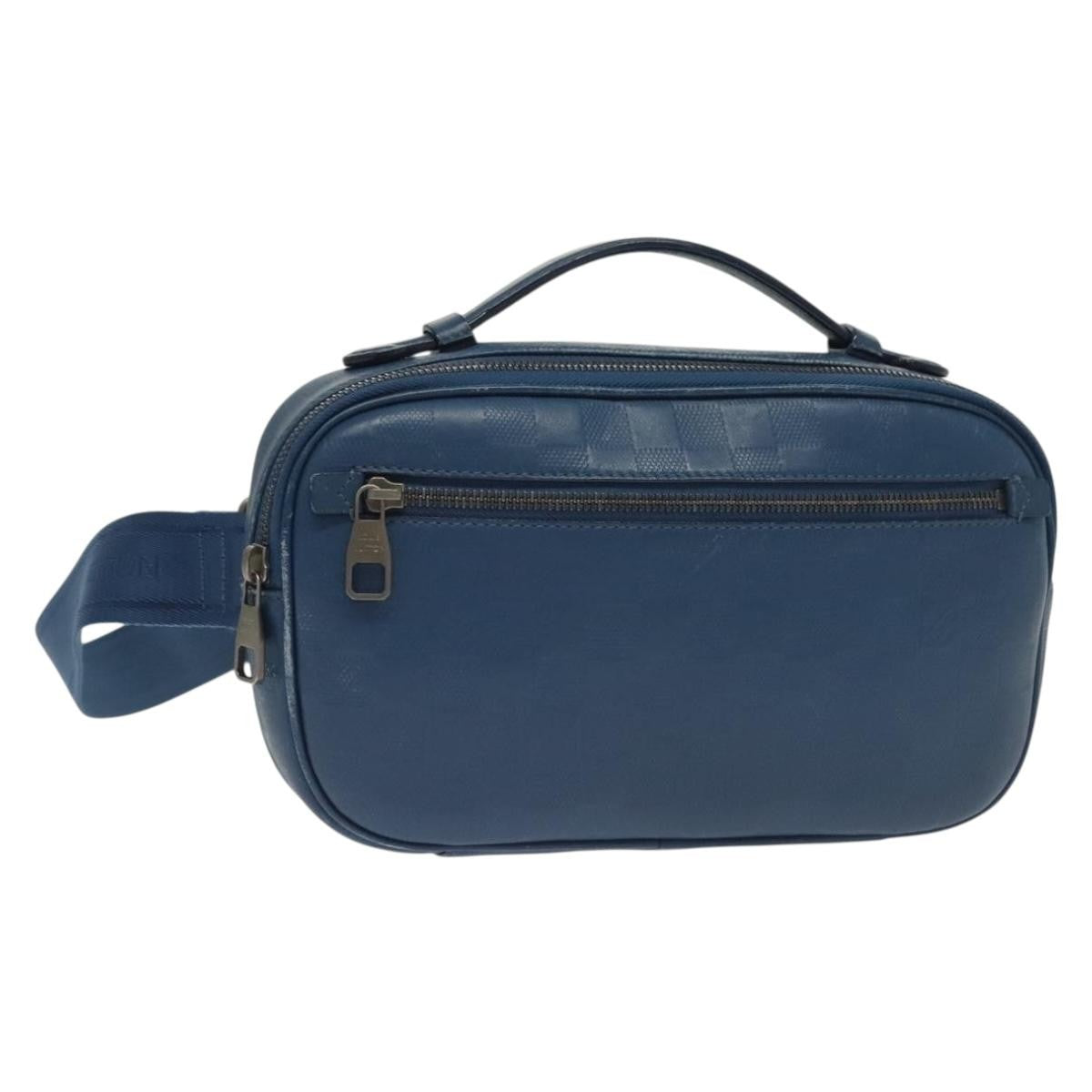 Louis Vuitton Ambler Bag Damier Infini Leather Blue Leather Shoulder Bag