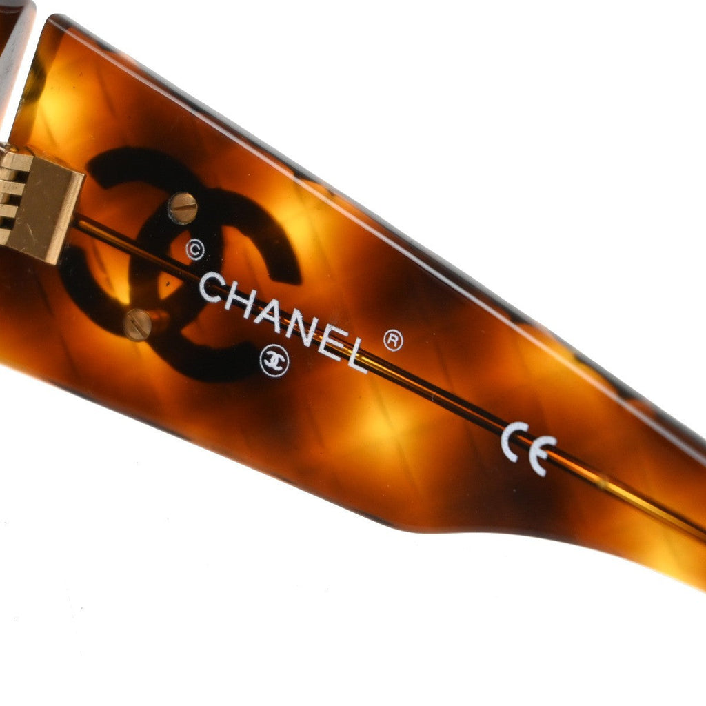 Chanel Cc Logo Matelasse Sunglasses Eye Wear Plastic Brown Plastic Sunglasse Accessory