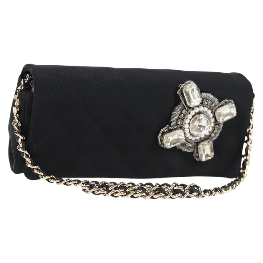 Chanel Chain Flap Shoulder Bag Quilted Nylon Black Nylon Shoulder Bag Bag