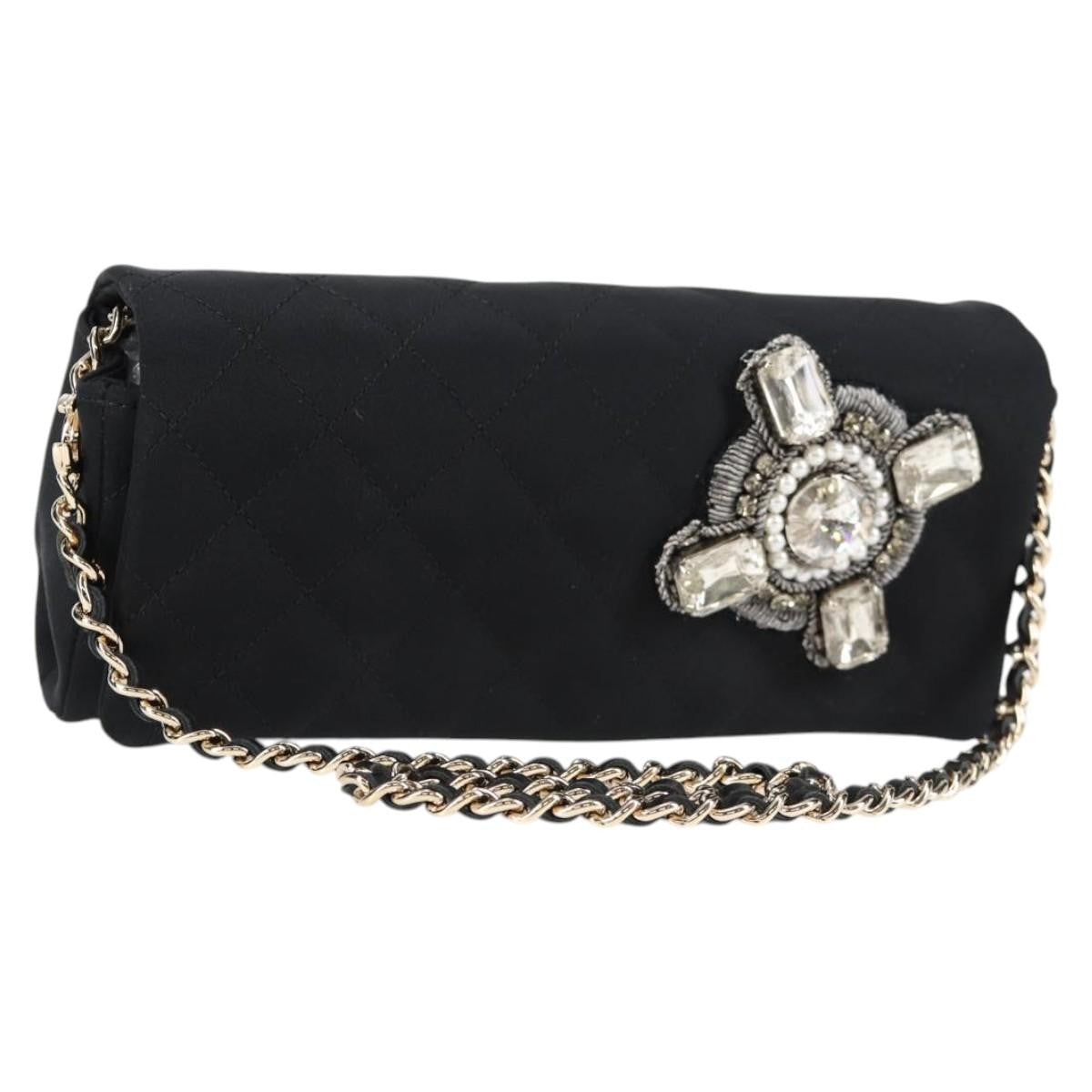 Chanel Chain Flap Shoulder Bag Quilted Nylon Black Nylon Shoulder Bag Bag