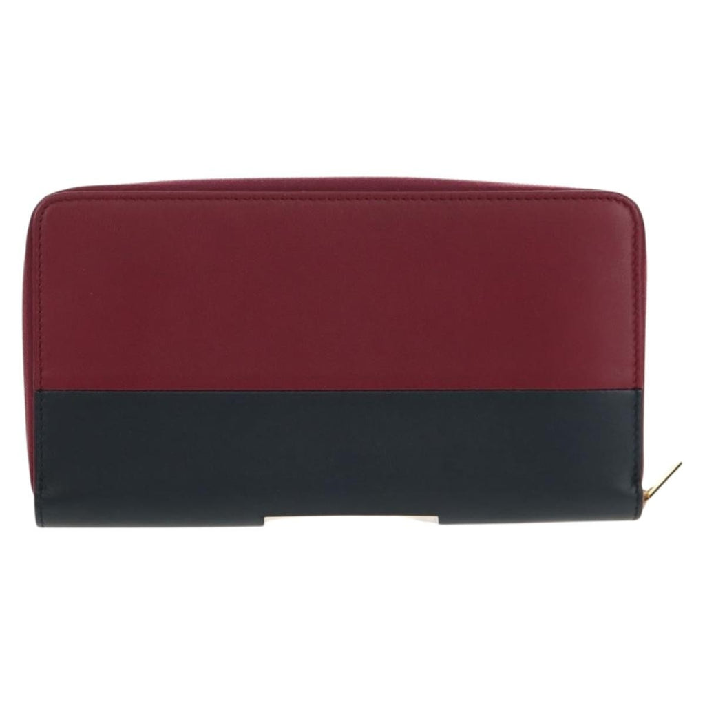 Celine Multifunction Flap Wallet Leather Burgundy Leather Wallets Accessory