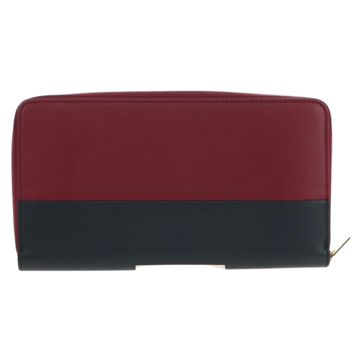 Celine Multifunction Flap Wallet Leather Burgundy Leather Wallets Accessory