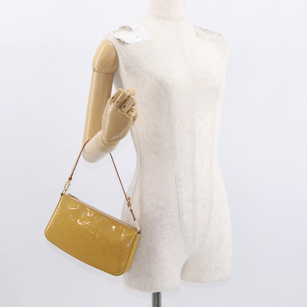 Louis Vuitton Pochette Accessoires Nm Monogram Vernis Yellow Patent_Leather Clutche & Pouche Bag