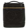 Chanel Vintage Timeless Cosmetic Case Caviar Black Leather Clutche & Pouche Bag