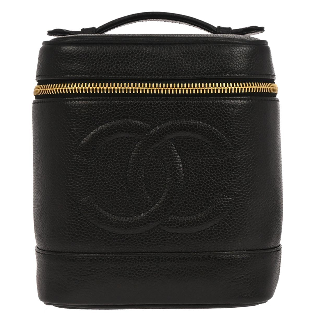 Chanel Vintage Timeless Cosmetic Case Caviar Black Leather Clutche & Pouche Bag