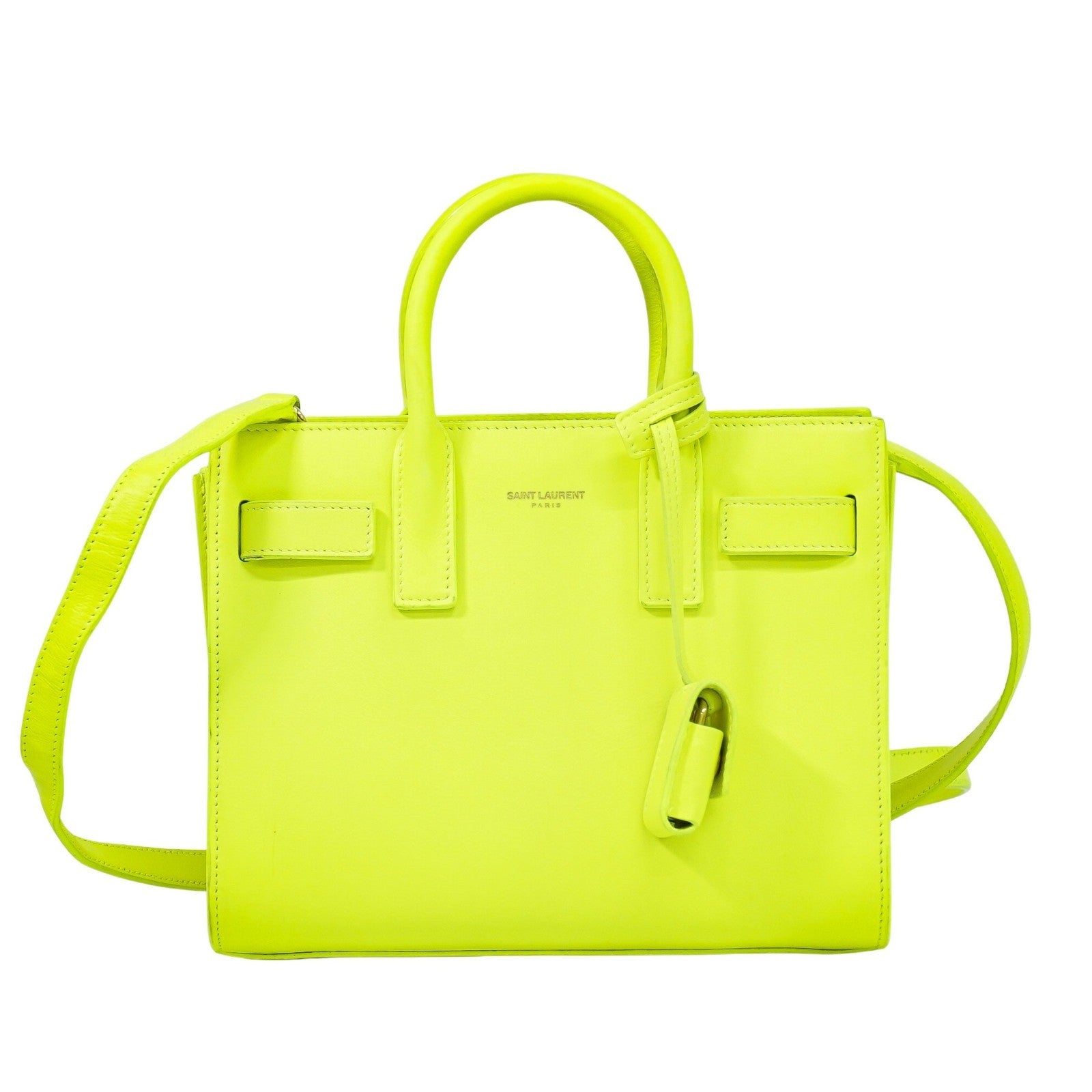 Saint Laurent Sac De Jour Nm Bag Leather Yellow Leather Handbag (Pre-Owned)