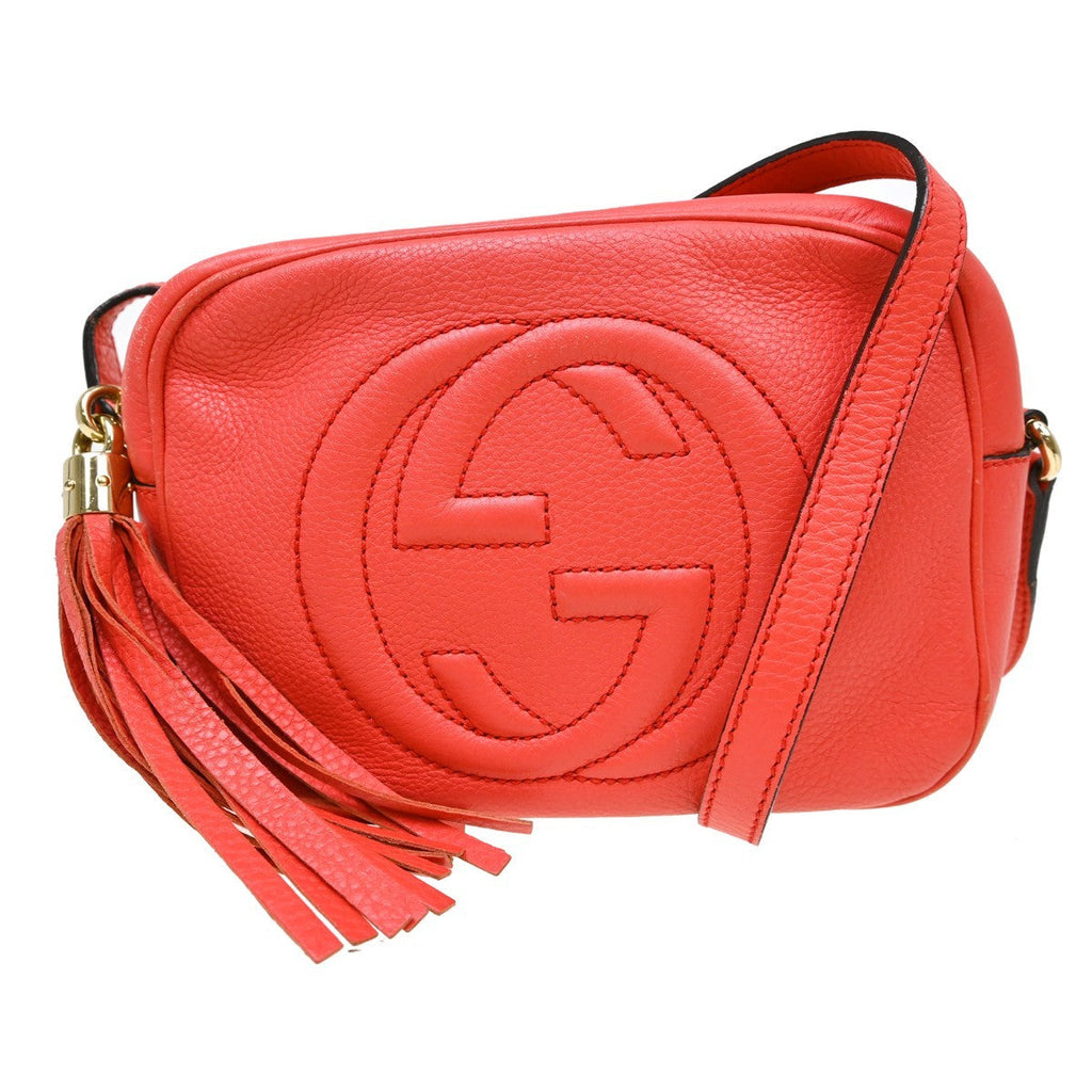 Gucci Soho Disco Crossbody Bag Leather Pink Leather Shoulder Bag Bag (Pre-Owned)