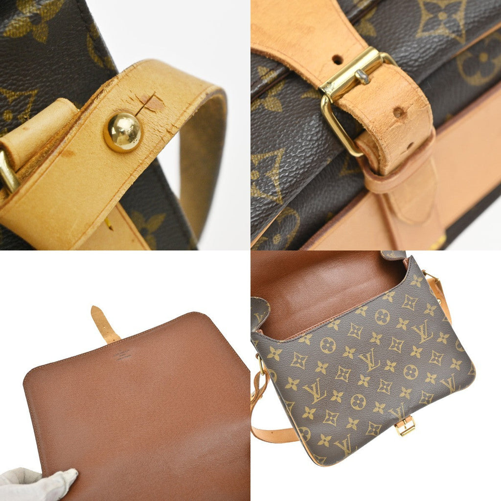 Louis Vuitton Cartouchiere Handbag Monogram Canvas Brown Canvas Shoulder Bag