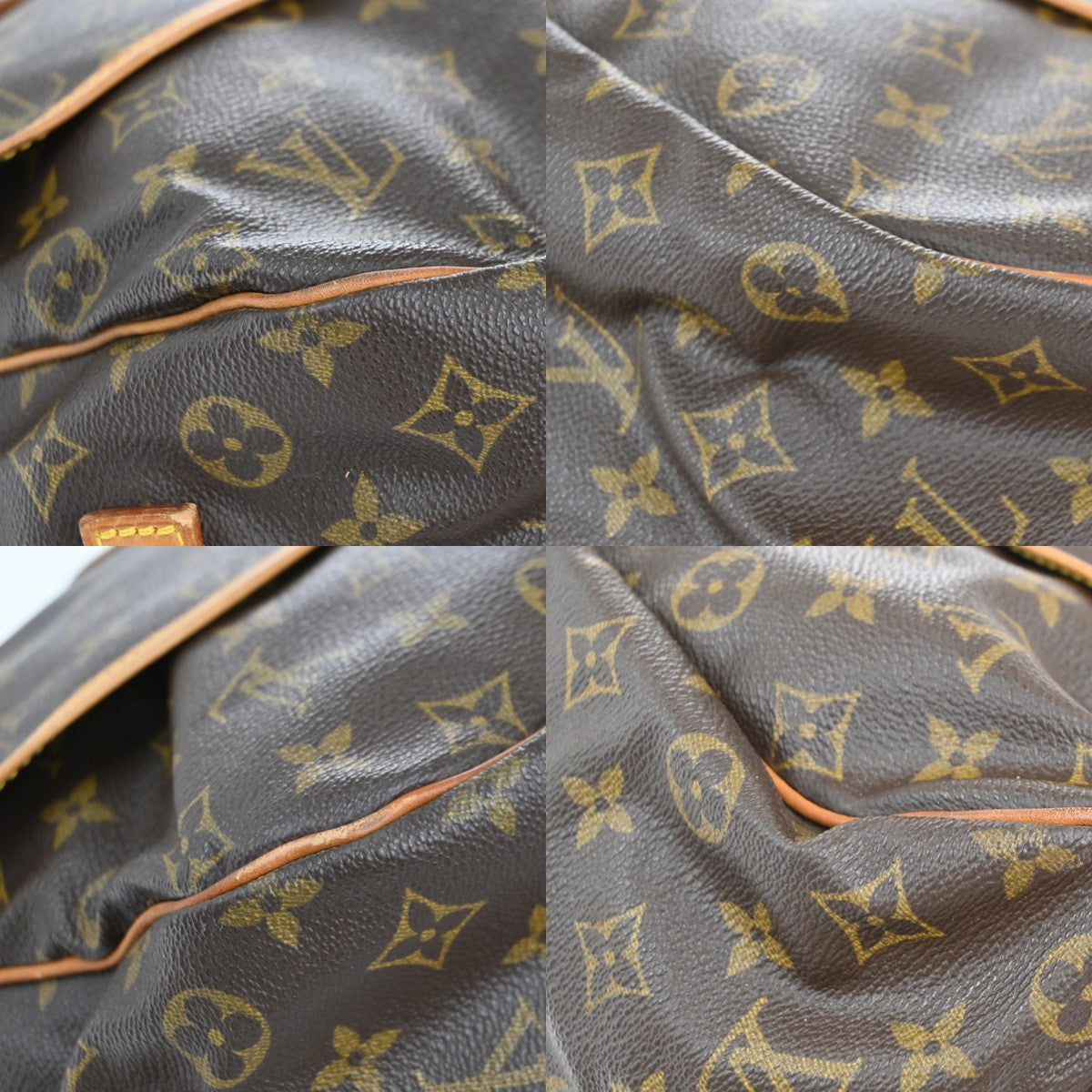 Louis Vuitton Saumur Handbag Monogram Canvas Brown Canvas Shoulder Bag
