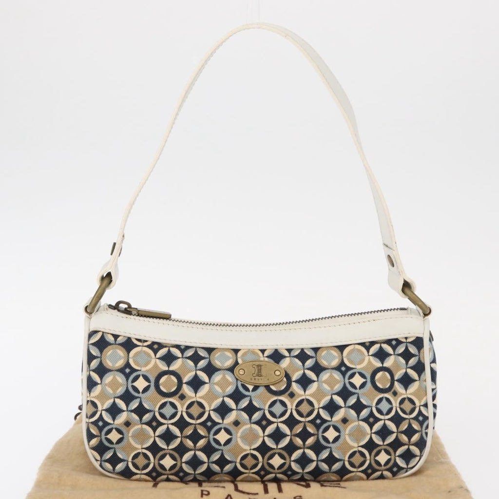 Celine Vintage Pochette Shoulder Bag Canvas Navy Canvas Clutche & Pouche Bag