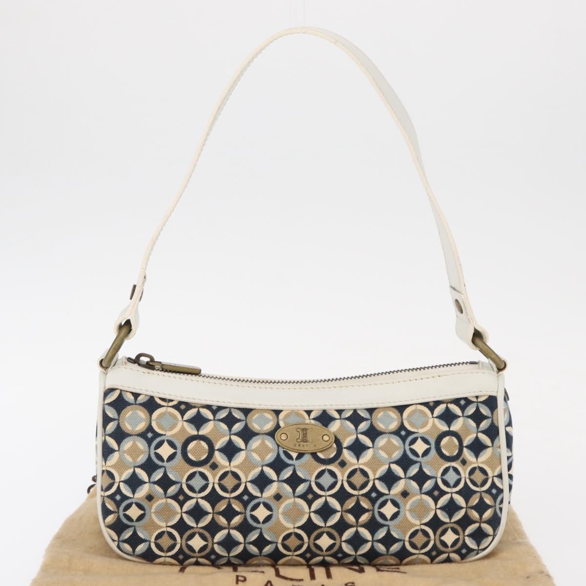 Celine Vintage Pochette Shoulder Bag Canvas Navy Canvas Clutche & Pouche Bag