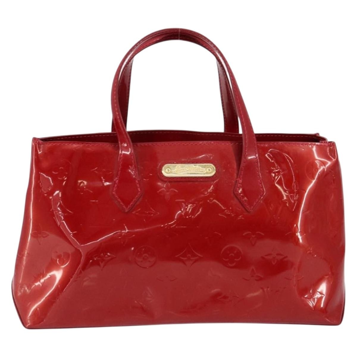 Louis Vuitton Wilshire Handbag Monogram Vernis Red Patent_Leather Handbag