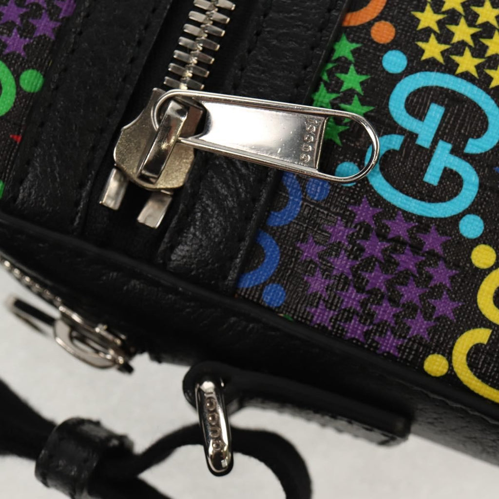 Gucci Front Zip Messenger Bag Psychedelic Print Gg Coated Canvas Multicolour Canvas Shoulder Bag Bag (Pre-Owned)