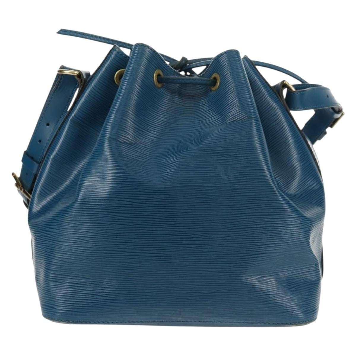 Louis Vuitton Petit Noe Handbag Epi Leather Blue Leather Shoulder Bag