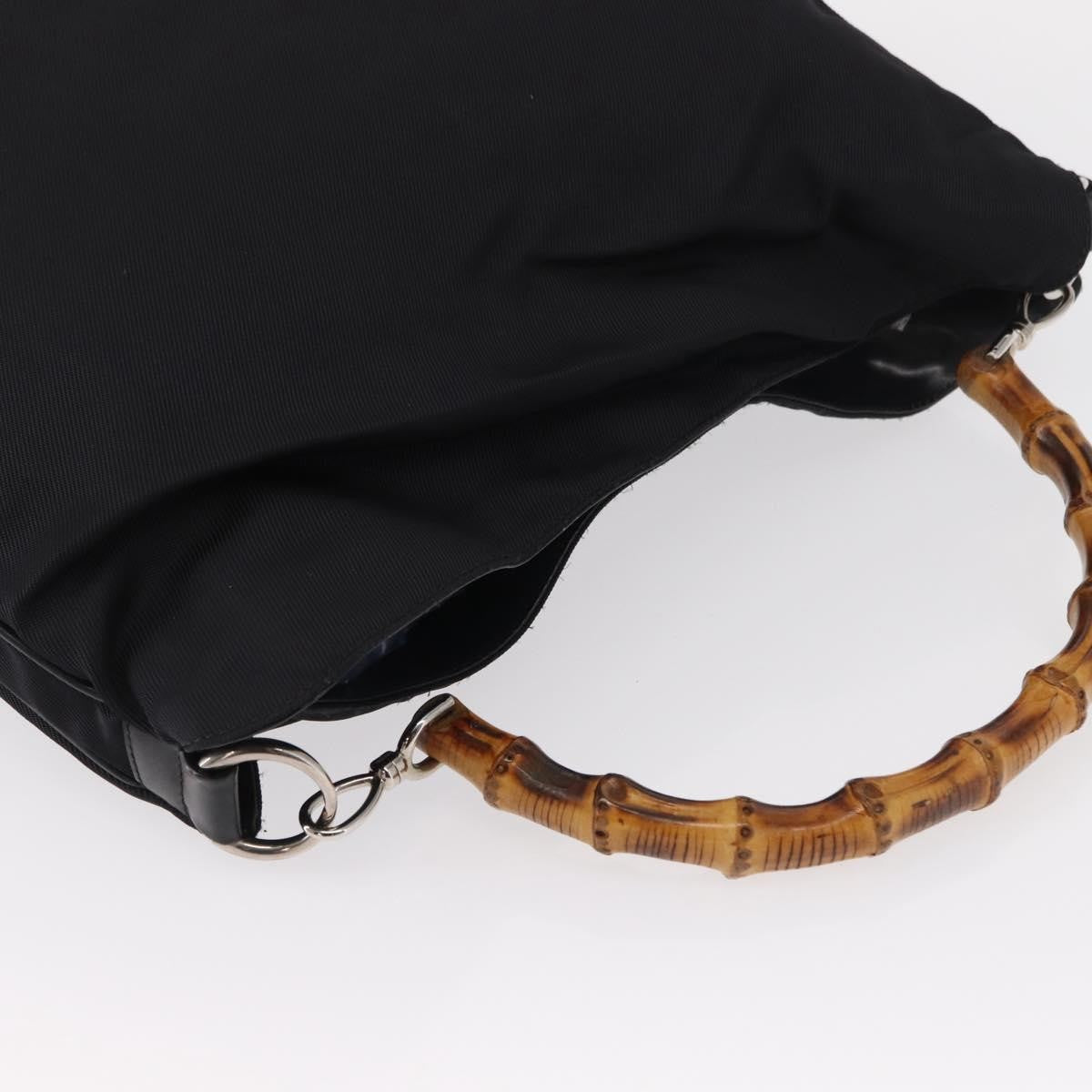Gucci Vintage Bamboo Shoulder Bag Canvas Black Canvas Shoulder Bag Bag (Pre-Owned)