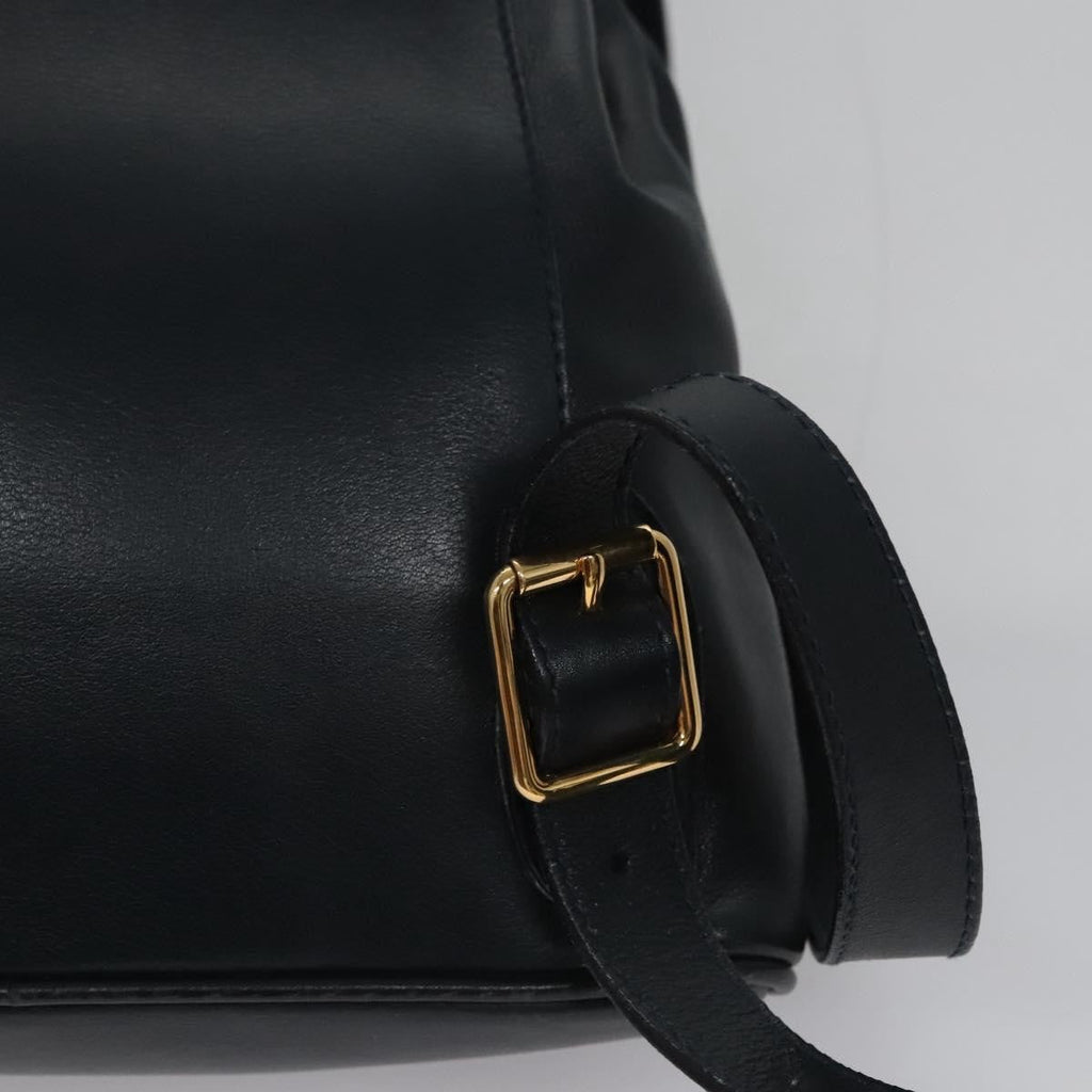 Gucci Vintage Bamboo Backpack Leather Black Leather Backpack Bag (Pre-Owned)