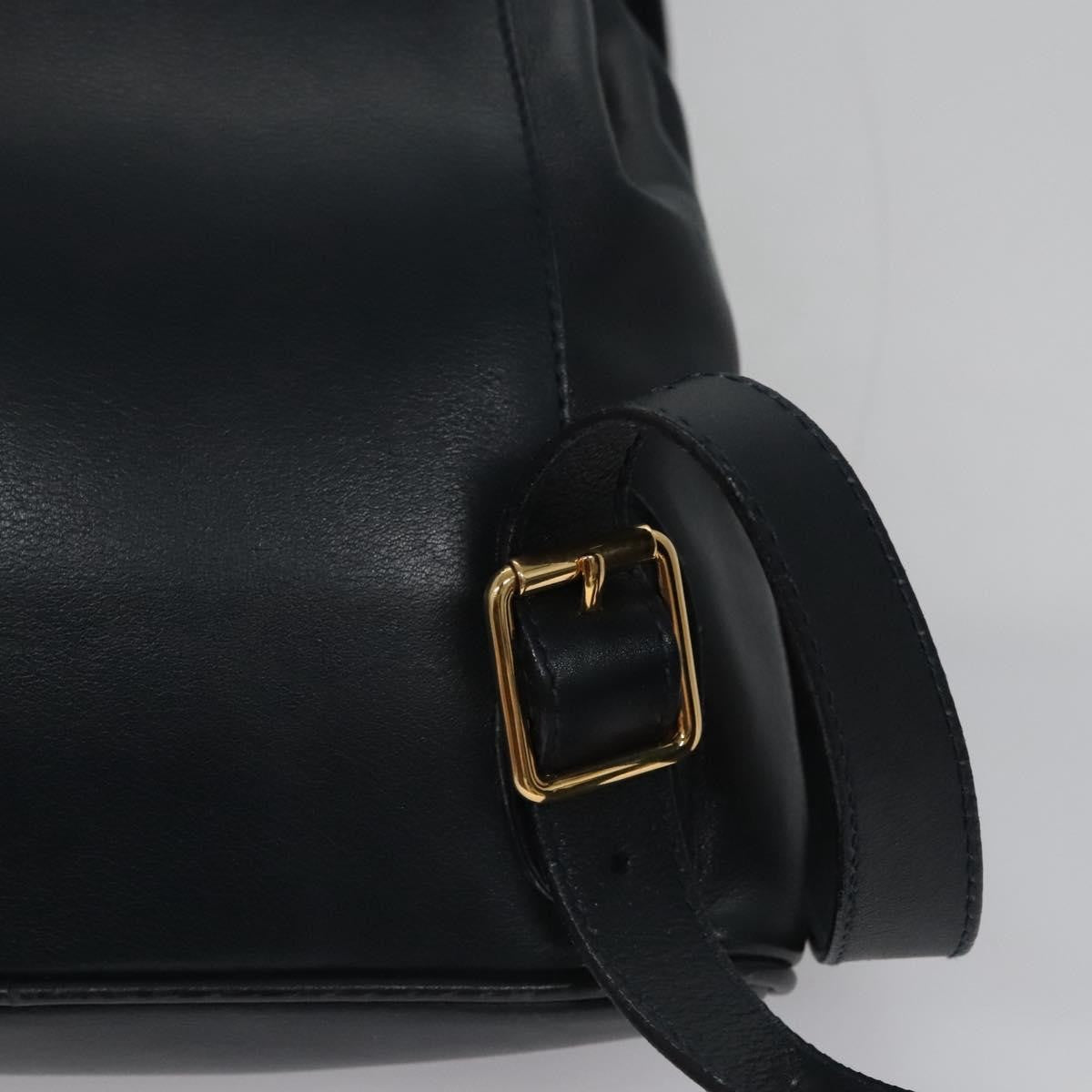 Gucci Vintage Bamboo Backpack Leather Black Leather Backpack Bag (Pre-Owned)